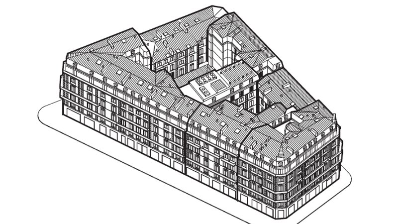Îlot haussmannien — vue 3D