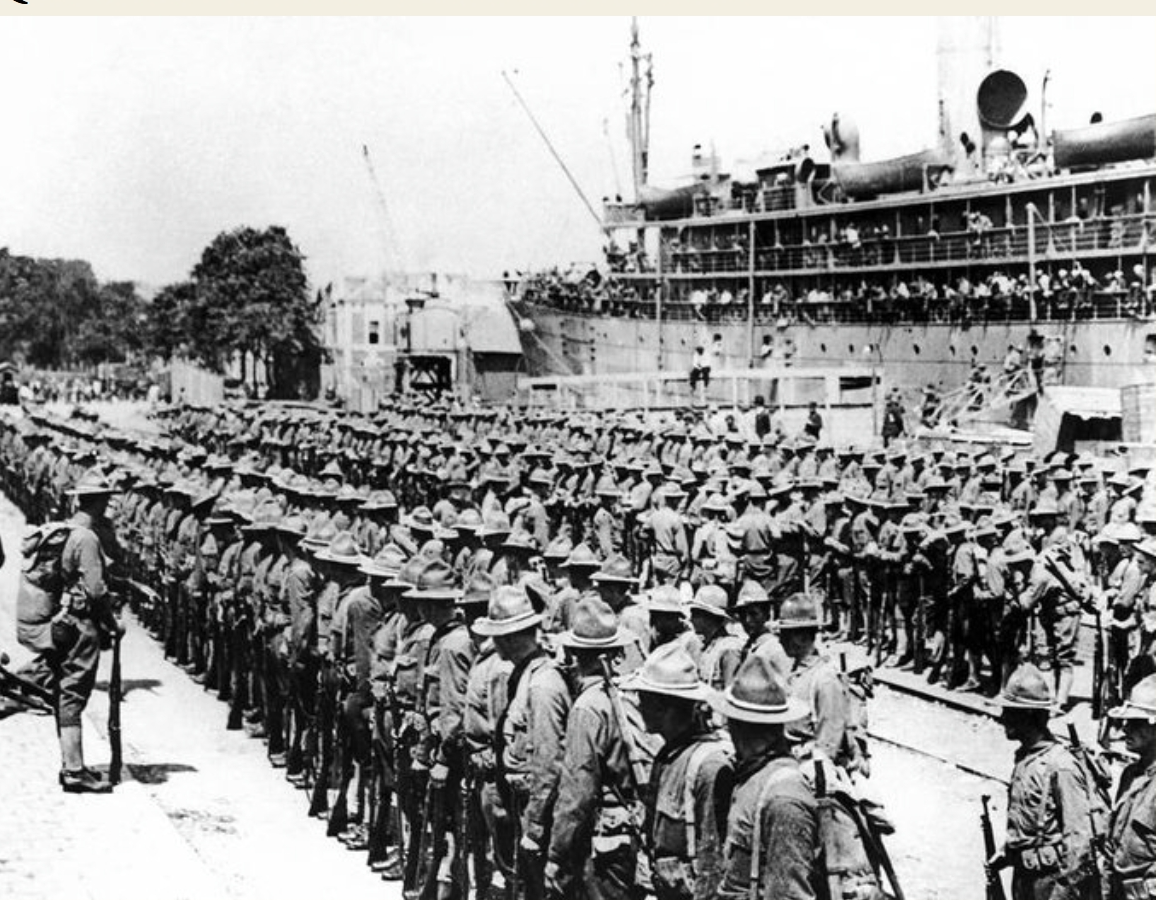 Débarquement des soldats américains, juin 1917